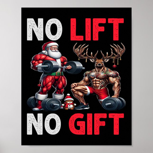 Merry Liftmas Muscle Santa Weightlift Weihnachten  Poster (Vorne)