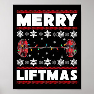 Merry Liftmas Spaß Weihnachts-Gym Workout Fitness Poster