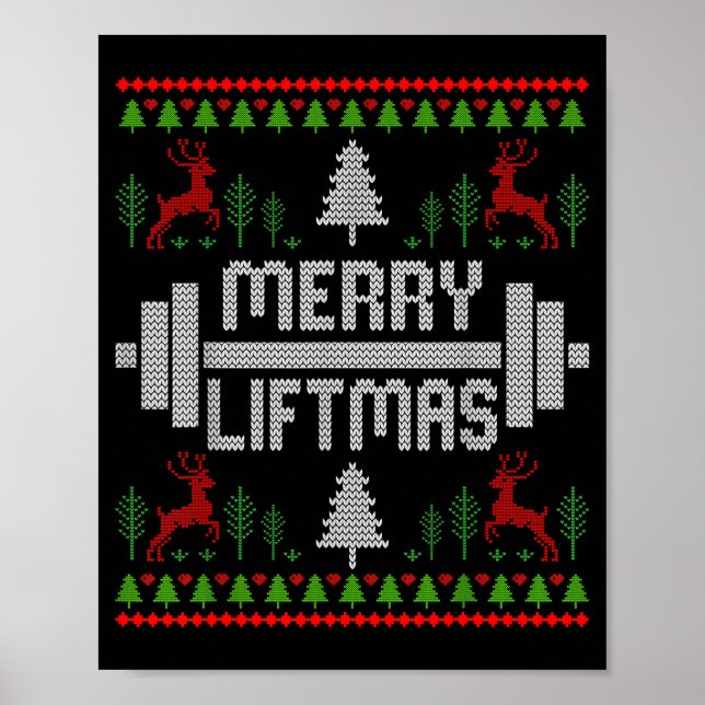 Merry Liftmas - Trainer Ugly Style Christmas  Poster (Vorne)