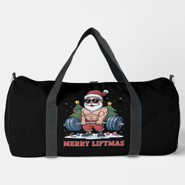 Merry Liftmas Weightlift der Santa Fitness Gym Duffle Bag (Vorderseite)