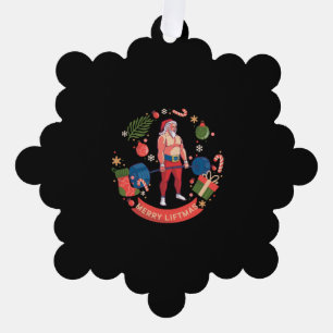 Merry Liftmas Weihnachts-Bodybuilder Gym Workout Ornament Karte
