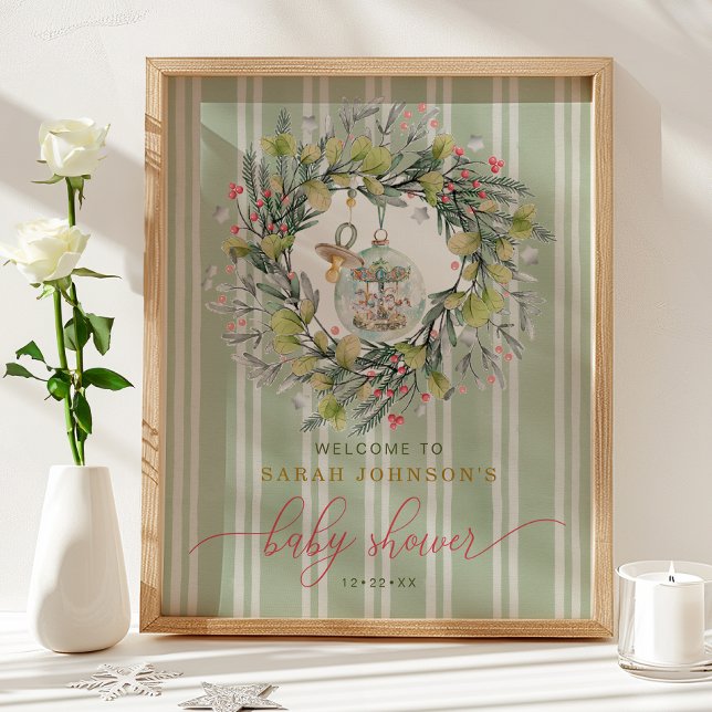 Merry Little Baby Dusche Begrüßungszeichen Poster (Cozy welcome sign)