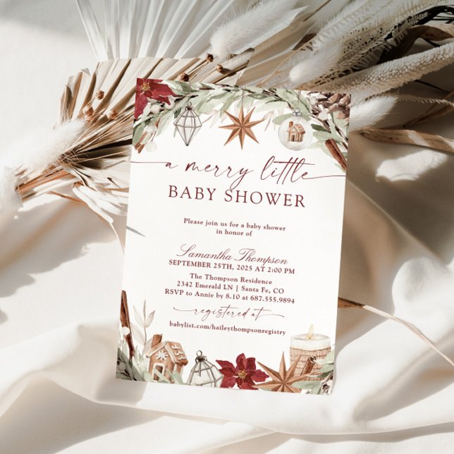 Merry Little Baby Dusche, Christmas Baby Dusche Einladung (Von Creator hochgeladen)