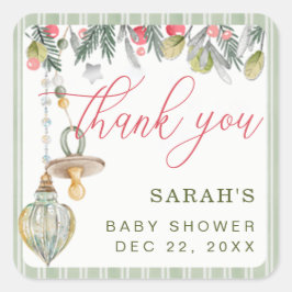 Merry Little Baby Dusche Danke Stickers