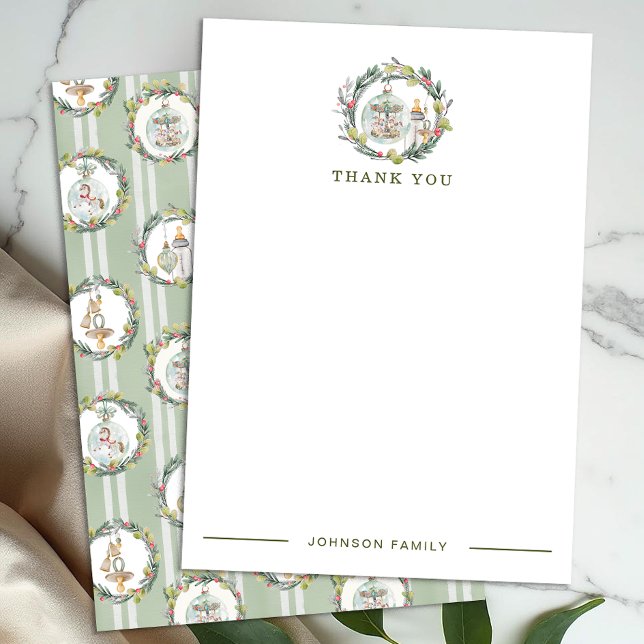 Merry Little Baby Dusche Flat Danke Karte (Thank you Card)