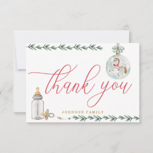 Merry Little Baby Dusche Personalisiert Dankeskarte