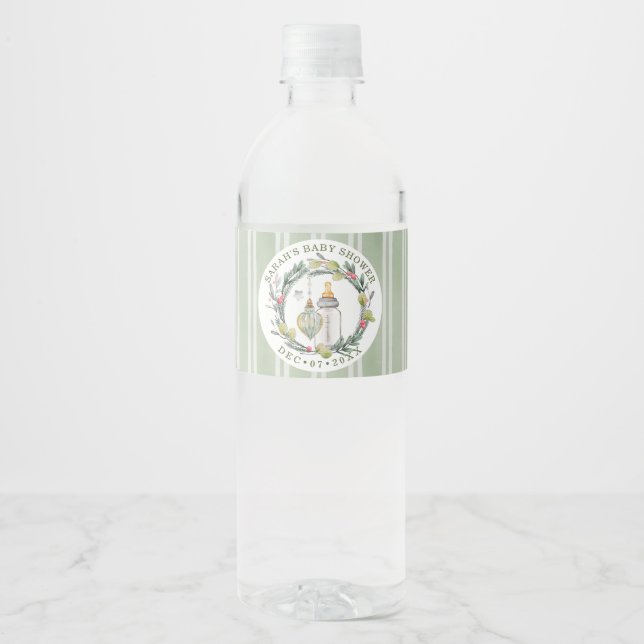 Merry Little Baby Dusche Wasserflasche Etikett (Vorderseite)