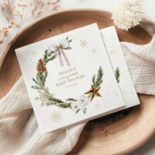 Merry Little Baby Duwer Neutral Kranz Serviette