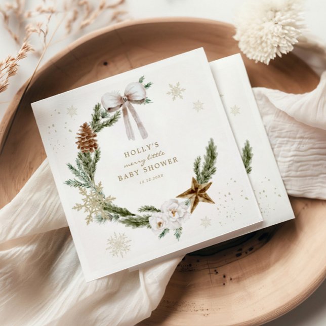 Merry Little Baby Duwer Neutral Kranz Serviette (Von Creator hochgeladen)