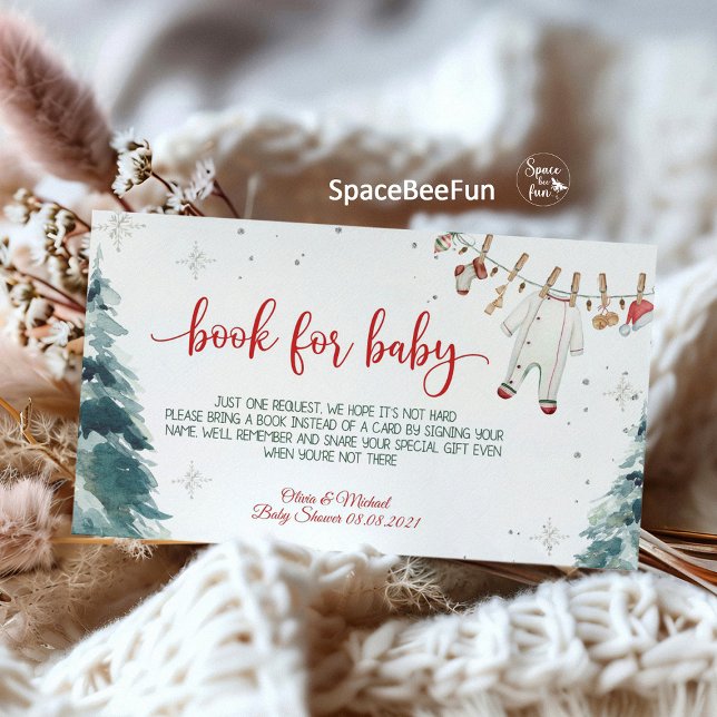Merry Little Baby Shower Begleitkarte (Merry Little Baby Shower, enclosure card, diaper raffle, book for baby, holiday baby shower, Christm)