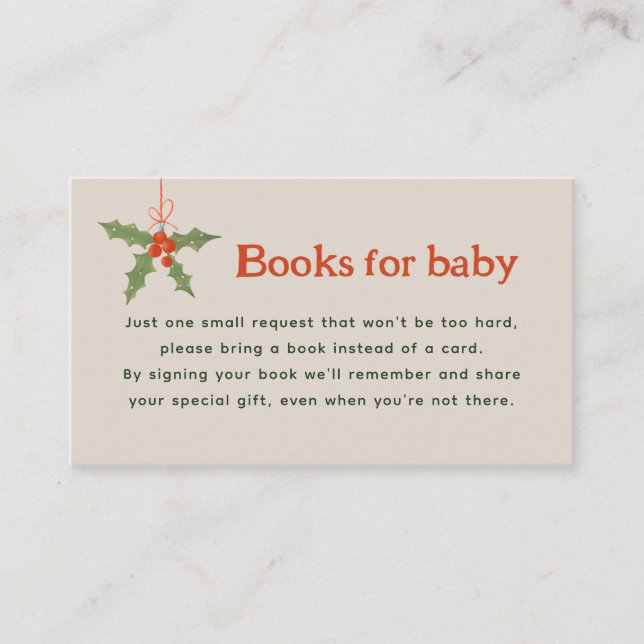 Merry Little Baby Shower Book Request Card Begleitkarte (Vorderseite)
