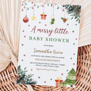 Merry Little Baby Shower Einladung