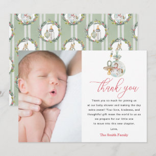 Merry Little Baby Shower Foto Danke Karte