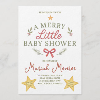 Merry Little Baby Shower Invitation Einladung