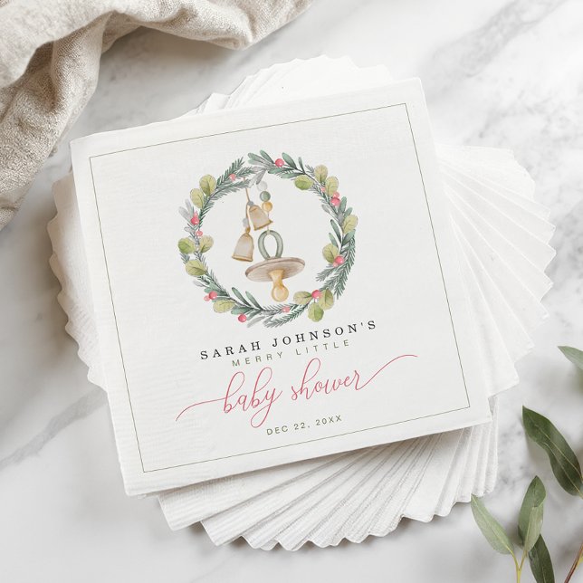 Merry Little Baby Shower Luncheon Napkins Serviette (Merry Little Baby Shower )