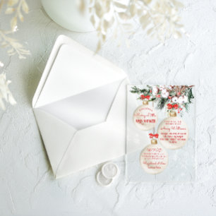 Merry Little Baby Shower Moderne Weihnachten Acryleinladungen