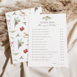 Merry Little Baby Shower Ratess Who Game Card Einladung