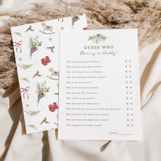 Merry Little Baby Shower Ratess Who Game Card Einladung (Von Creator hochgeladen)