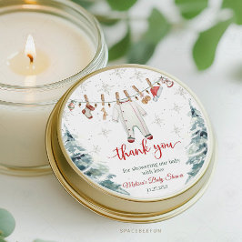 Merry Little Baby Shower Runder Aufkleber