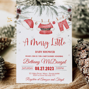 Merry Little Baby Shower Santa Baby Einladung