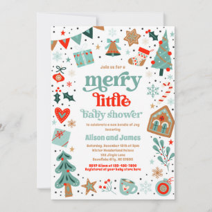 Merry Little Baby Shower Weihnachtsdusche Einladung