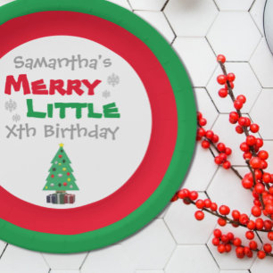 Merry Little Birthday Paper Plate Pappteller