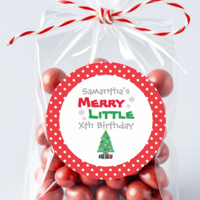 Merry Little Birthday Runder Aufkleber (Von Creator hochgeladen)