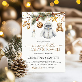 Merry Little Boho Christmas Winter Baby Shower Einladung