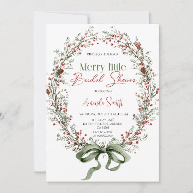  Merry little botanical Bridal shower Invitation Einladung (Vorderseite)