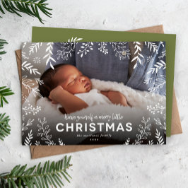 Merry Little Botanical Overlay Foto Feiertagskarte