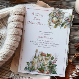 Merry Little Brautparty Holly Brunch und Bubbly Einladung