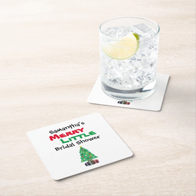 Merry Little Brautparty Rechteckiger Pappuntersetzer (Vor Ort)