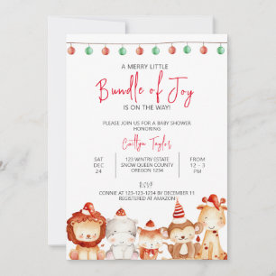 Merry Little Bundle of Joy, Christmas Baby Shower Einladung