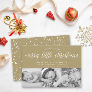 Merry Little Christmas 3 Foto Modern Baby Birth Feiertagskarte
