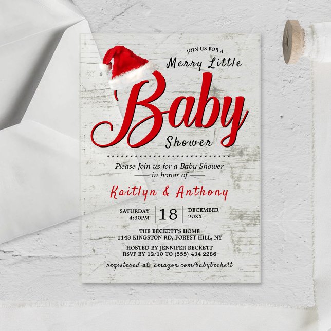 Merry Little Christmas Baby Shower Acryleinladungen (Von Creator hochgeladen)
