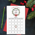Merry Little Christmas Baby Shower Bingo Spiel<br><div class="desc">Diese Bingokarten sind perfekt für jeden, der dieses Weihnachtsfest ein Baby duscht. Fügen Sie einfach diese Bingokarten hinzu, wenn Sie Ihre passenden Babydusche-Einladungen schicken, können Ihre Gäste dann jedes Quadrat mit jedem Geschenk ausfüllen, das sie für das Baby an der Dusche halten, fünf in irgendeine Richtung gewinnt einen Preis! Matching-Elemente...</div>