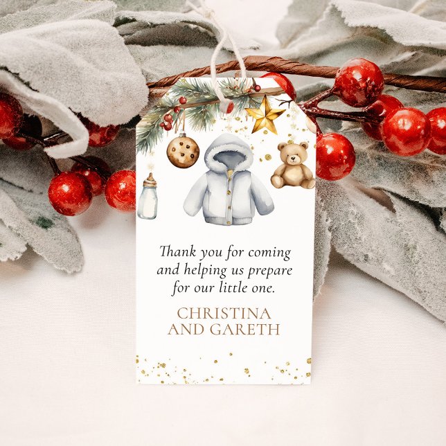 Merry Little Christmas Baby Shower Danke, dass Sie Geschenkanhänger (Von Creator hochgeladen)