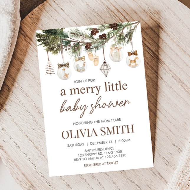 Merry Little Christmas Baby Shower Einladung (Merry Little Baby Shower Invitation 
)