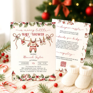 Merry Little Christmas Baby Shower Einladung