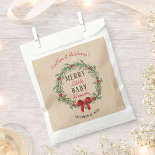 Merry Little Christmas Baby Shower Geschenktütchen