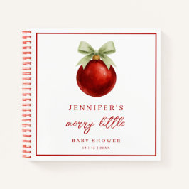 Merry Little Christmas Baby Shower Guest Notizbuch