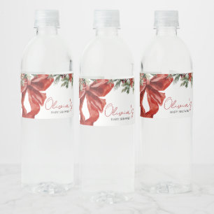 Merry Little Christmas Baby Shower Wasserflaschenetikett