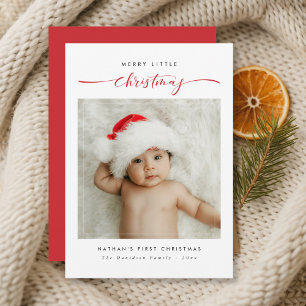 Merry Little Christmas Baby's First Christmas Red Feiertagskarte