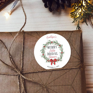 Merry Little Christmas Brautparty Runder Aufkleber