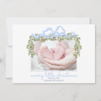 Merry Little Christmas Card Neugeborenes Baby Foto Einladung