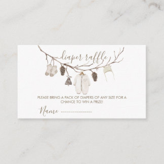 Merry Little Christmas Diaper Raffle Baby Shower Begleitkarte