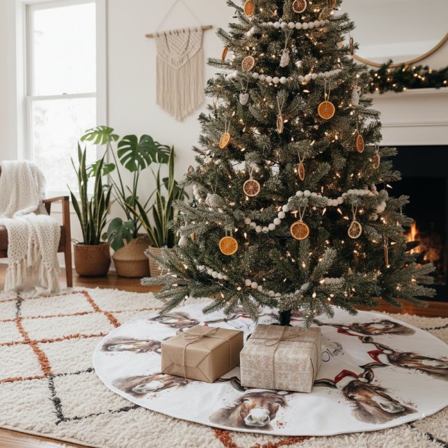 Merry Little Christmas Donkey, Brauch Polyester Weihnachtsbaumdecke (Von Creator hochgeladen)