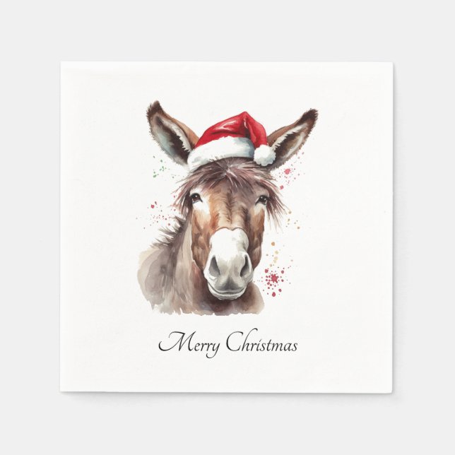 Merry Little Christmas Donkey, Brauch Serviette (Vorderseite)