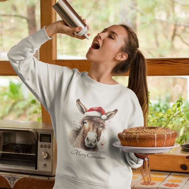 Merry Little Christmas Donkey, Brauch Sweatshirt (Von Creator hochgeladen)