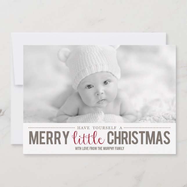 Merry Little Christmas Foto Card Feiertagskarte (Vorderseite)